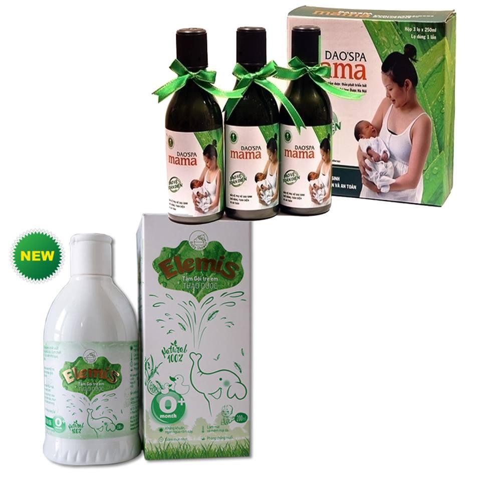 Date 4 2023 Hộp 3 chai dung dịch xông tắm Dao spa Mama 250ml & Nước tắm