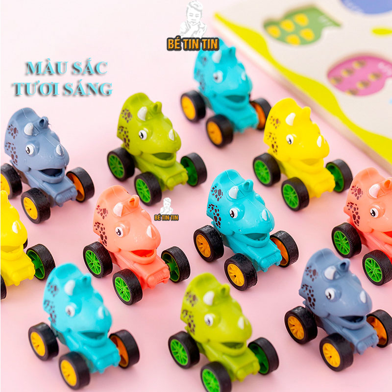 Xe mini chạy cót Khủng Long, đồ chơi xe chạy cót cho bé (1 Cái)