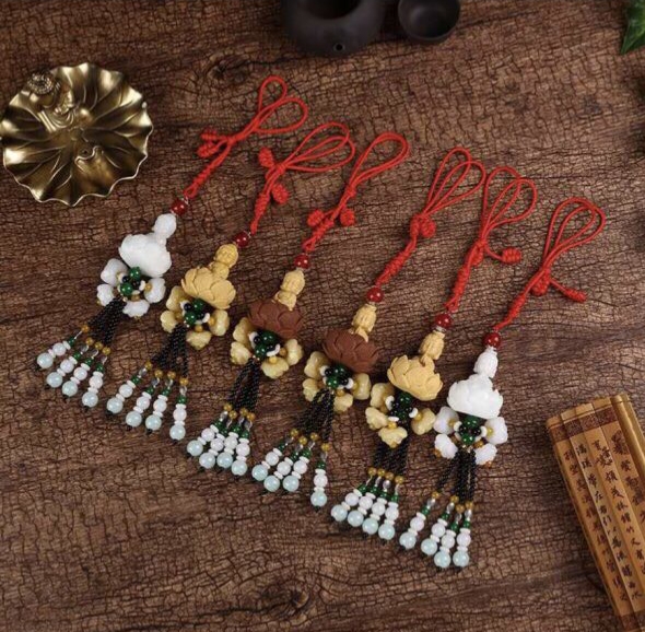 Khánh Treo Xe Tượng Phật Ngự Đài Sen Cầu May Mắn, Tài Lộc