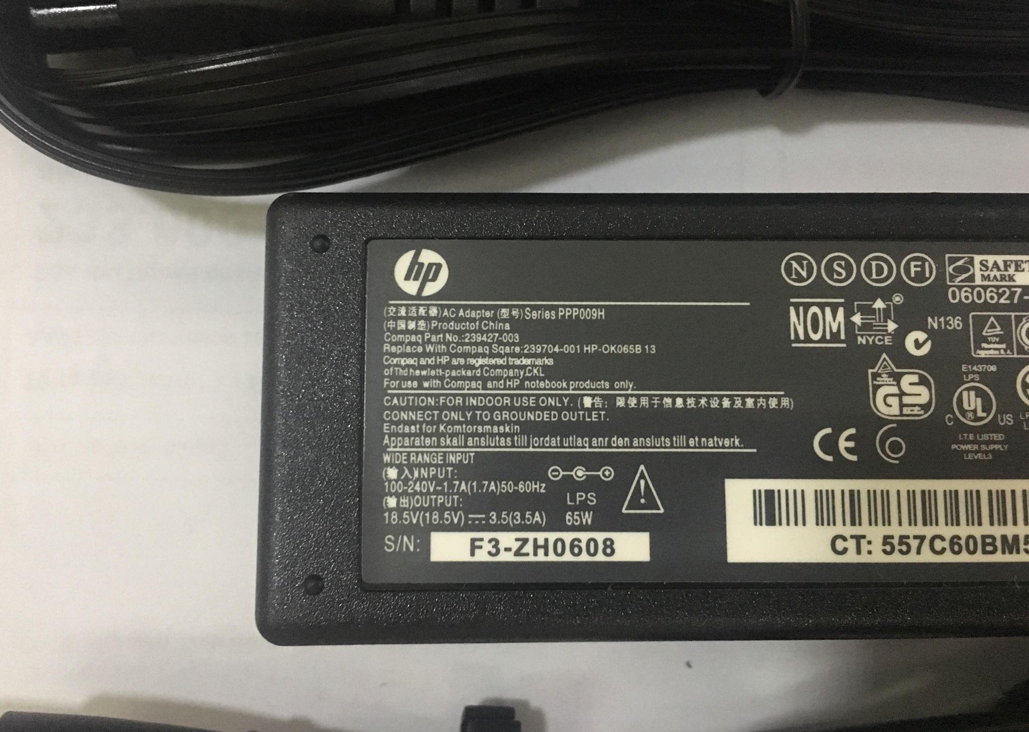 Sạc pin laptop Hp 18.5v 3.5a ( sạc loại chân kim to ) - Adapter HP