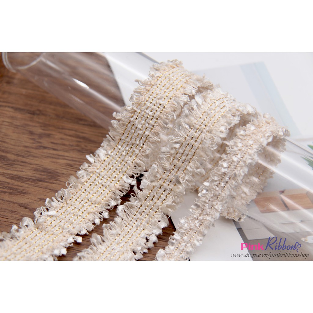Ruy băng dạ tweed 3 size - phụ kiện thời trang may mặc