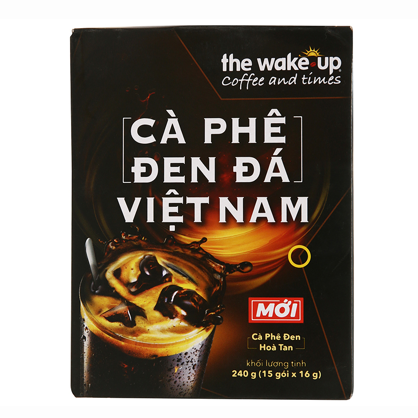 Cà phê đen đá Việt Nam Wake Up 240g (15 gói x 16g)