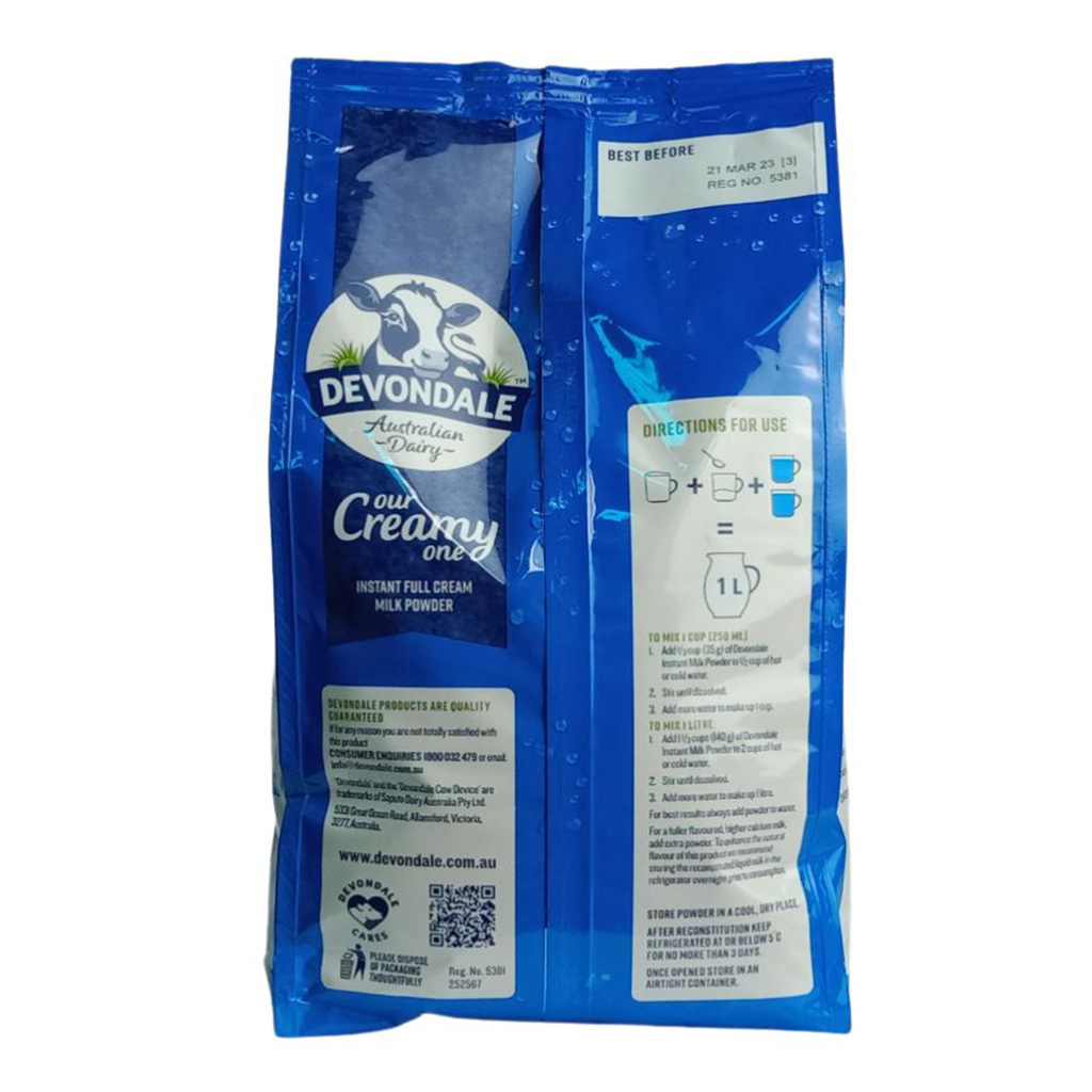 Sữa Bột Devondale our Creamy one Túi 1kg