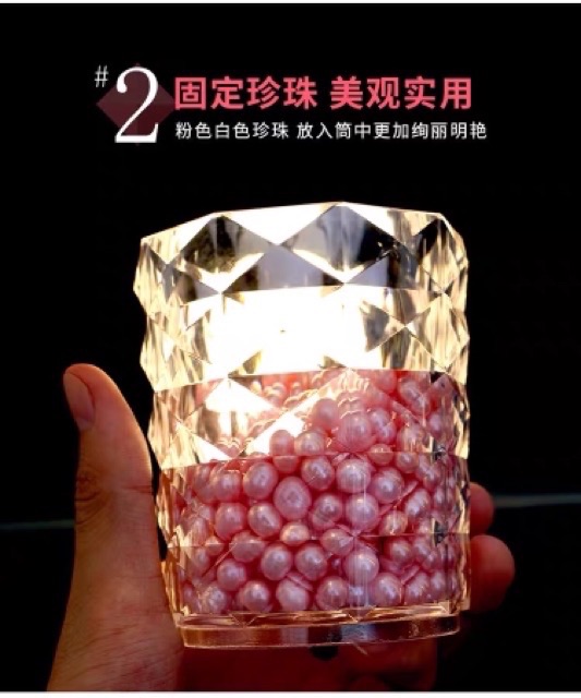 Hộp + cốc đựng cọ trang điểm