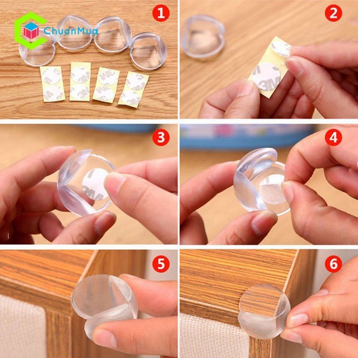 BỊT GÓC BÀN SILICOL KÈM KEO DÁN