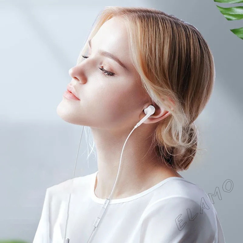 Tai nghe có dây Lning trả lời cuộc gọi, tai phone có dây micro gắn trong, tai nghe dây âm thanh nổi, tai nghe nhét tai điều khiển âm lượng–Elamo