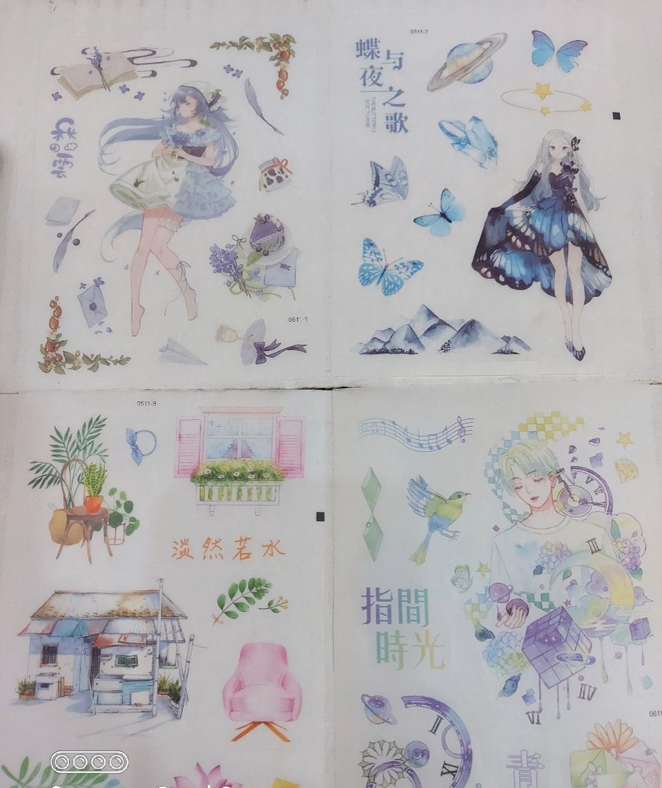 Set 12 Miếng sticker phong cách ANIME Nhật Bản