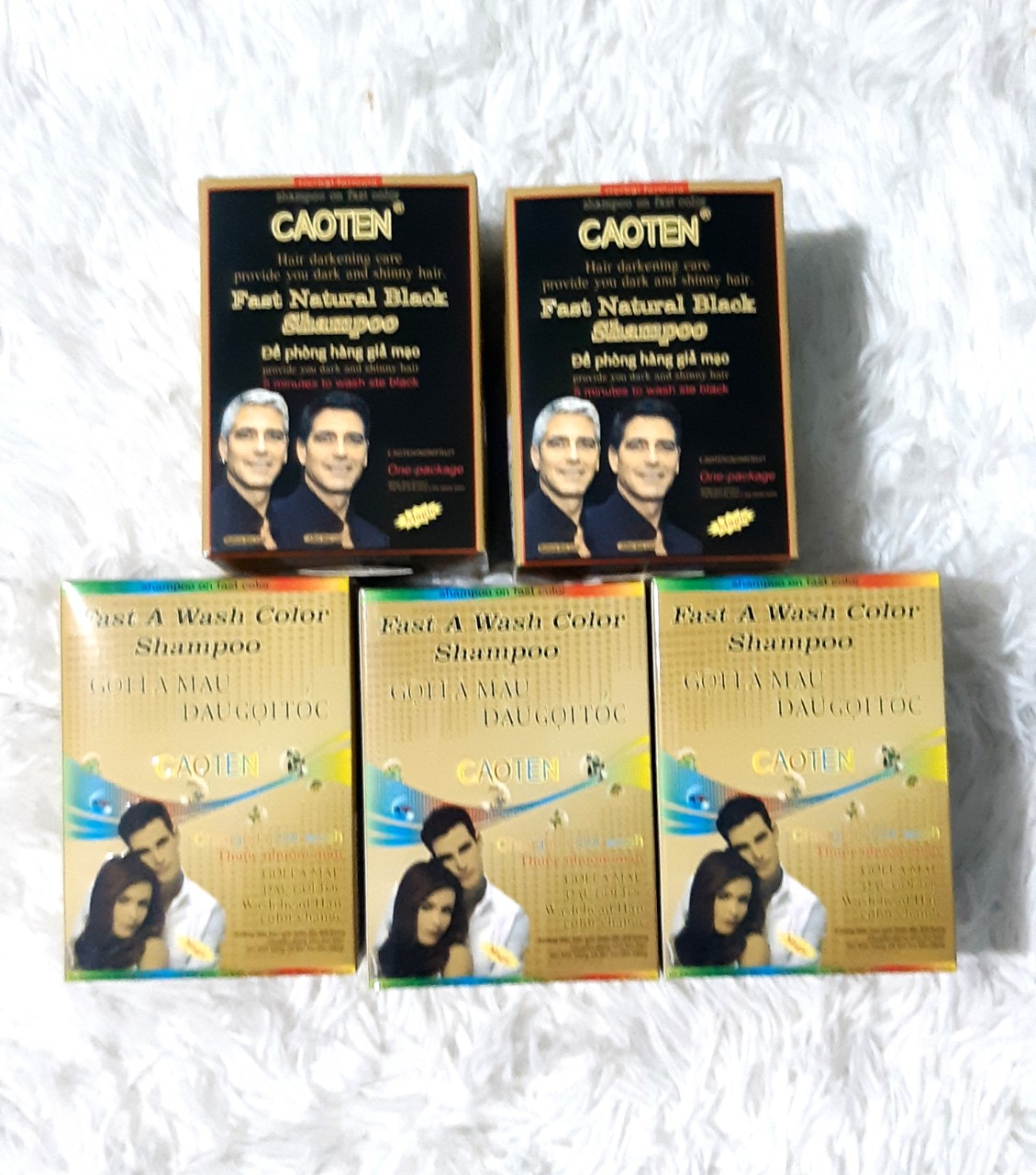 ]DẦU GỘI NHUỘM TÓC ĐEN - gội là Đen [nguyên hộp 10 gói]