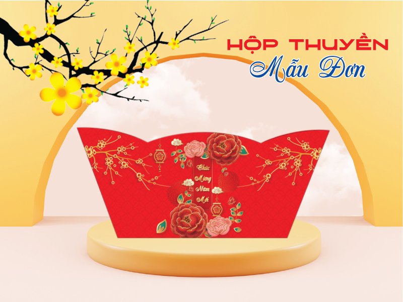 Khay Thuyền đựng giỏ quà Tết cao cấp KINGBOX