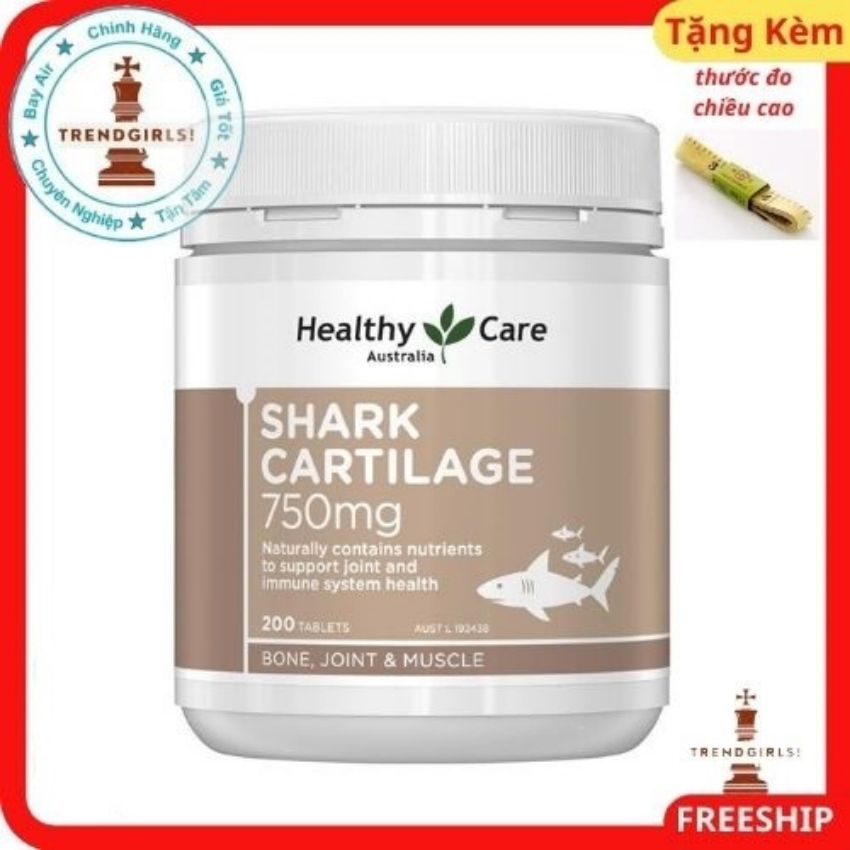 Sụn vi cá mập Healthy Care Shark Cartilage 750mg