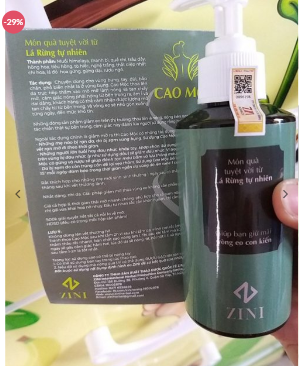 Cao tan mỡ bụng Cao mộc ZN ( Cao lá rừng mẫu mới nhất)