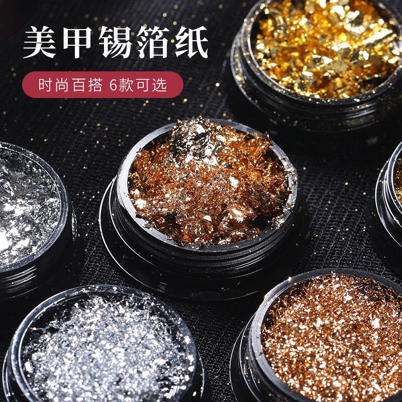 Set nhũ nhún 6 màu tảng trí móng