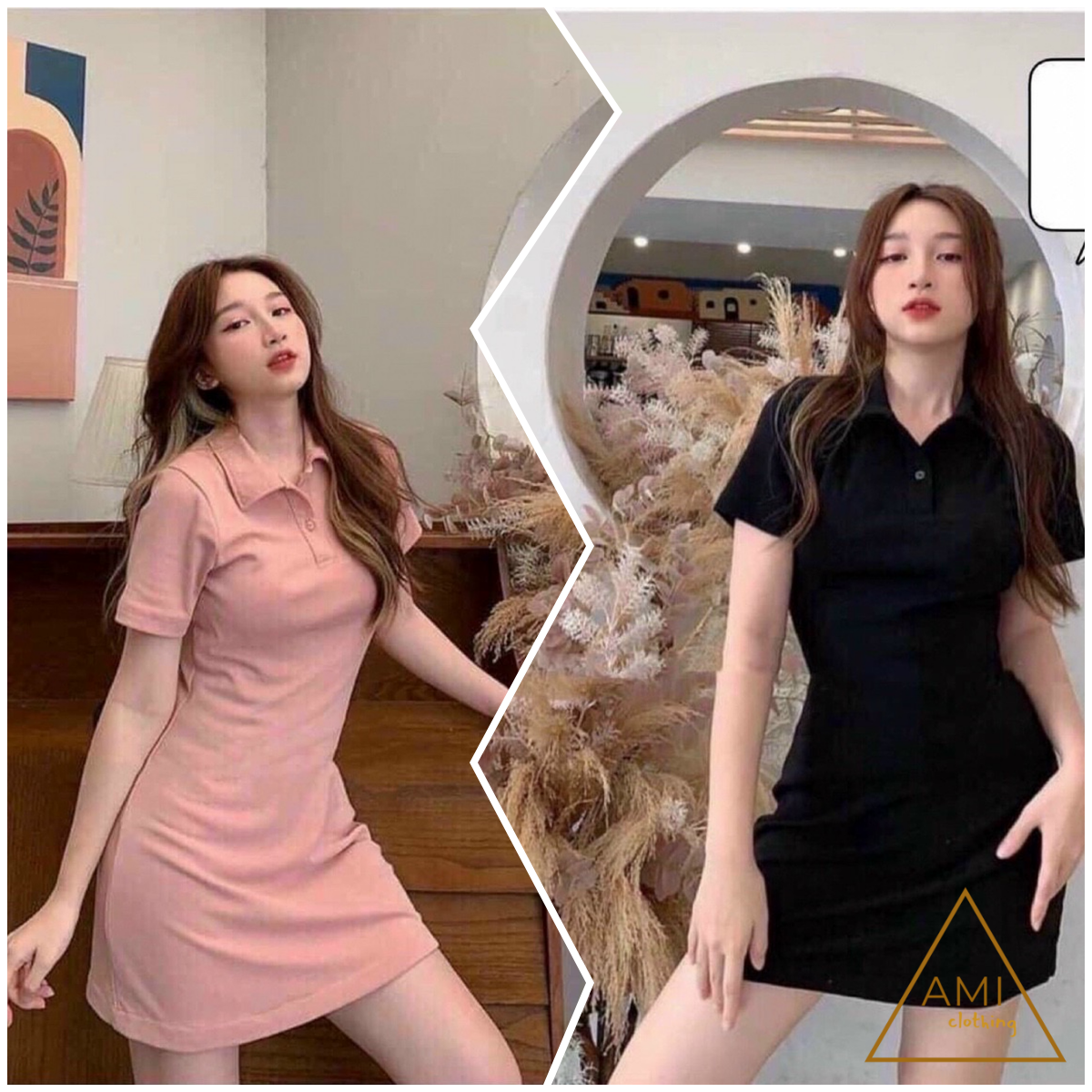 Đầm Polo body Cổ trụ tay ngắn