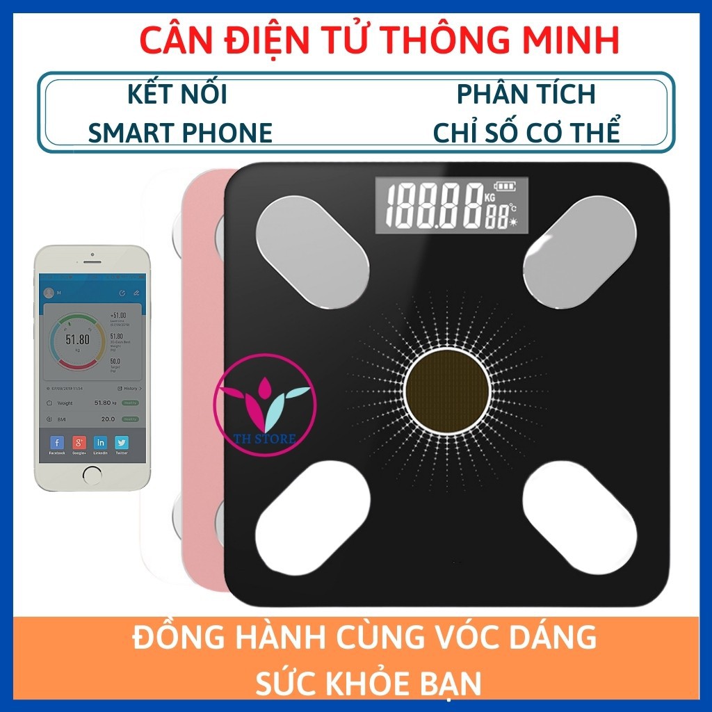 [HCM]Cân điện tử sức khỏe thông minh phân tích cơ thể Perfect cân đo độ béo mỡ lượng nước cơ bắp - Cân nặng gia đình kết nối bluetooth mặt kính cường lực chống vỡ tốt chịu được tối đa 180kg