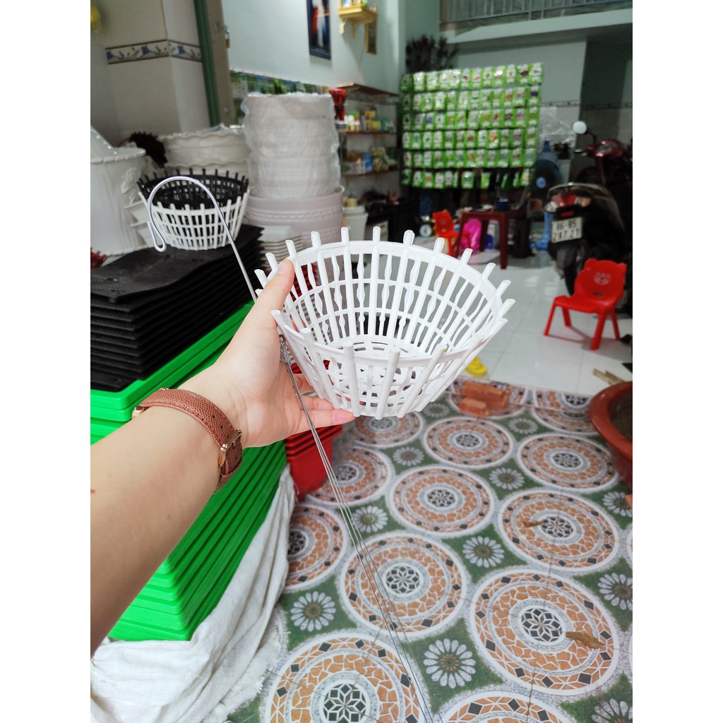 Chậu trồng lan kèm móc treo dài 80cm
