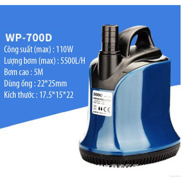 Máy bơm chìm hút đáy dùng nguồn 220V, bơm hút đáy 360 độ SOBO