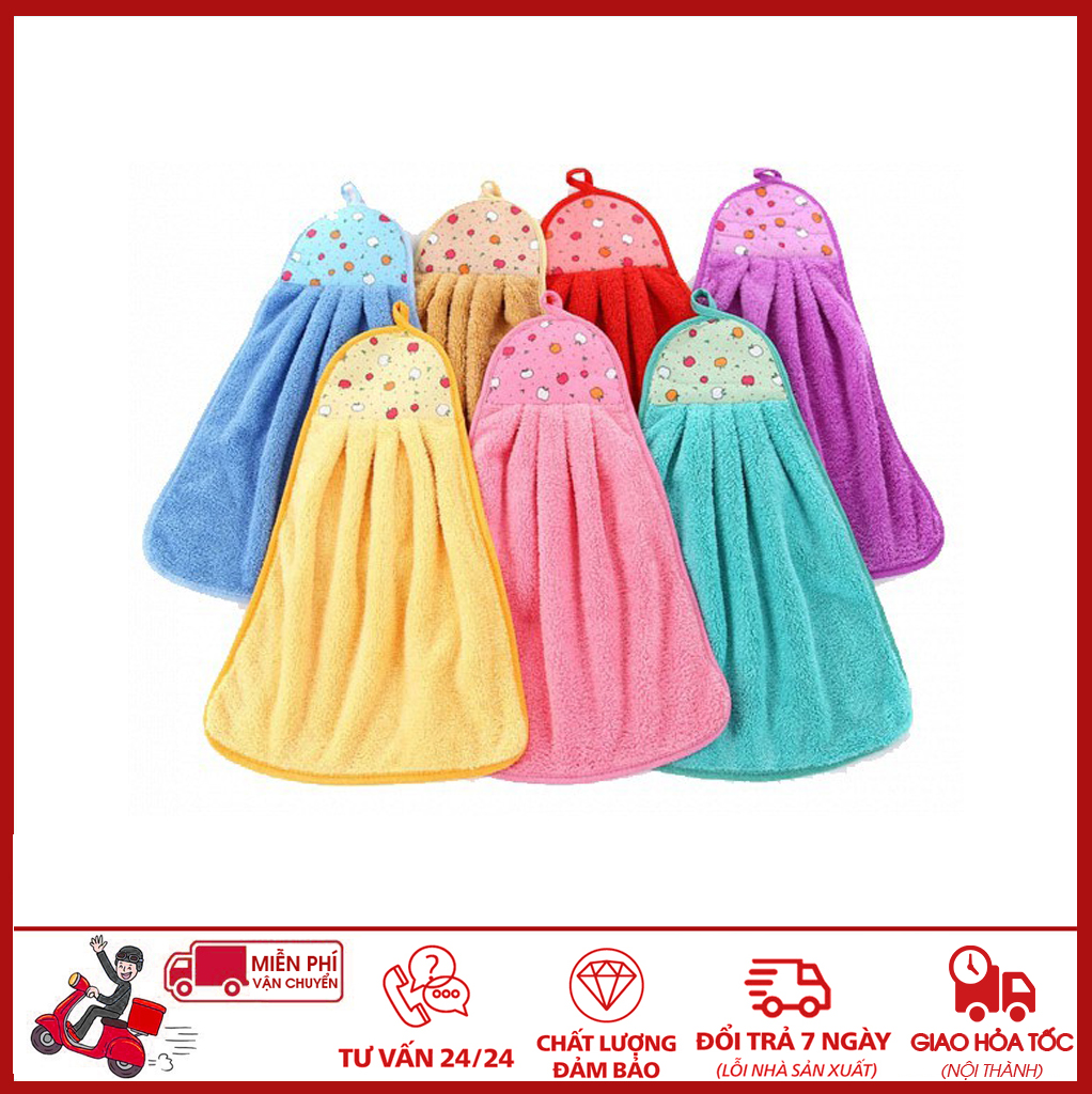 ⛔GIADUNGHOALONG⛔ Khăn lau tay nhà bếp (LOẠI CÓ MÓC)
