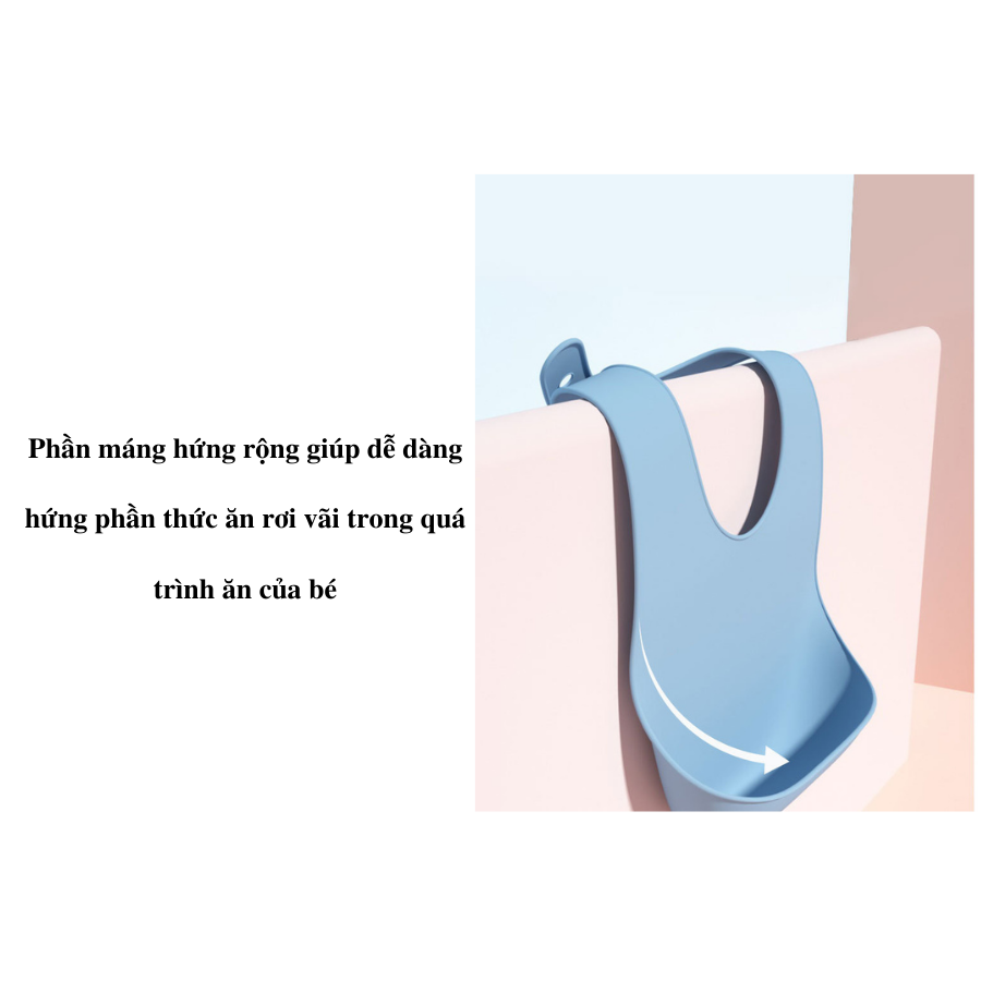 Yếm Ăn Dặm Silicone Có Máng Yếm Silicon Ăn Dặm Cho Bé