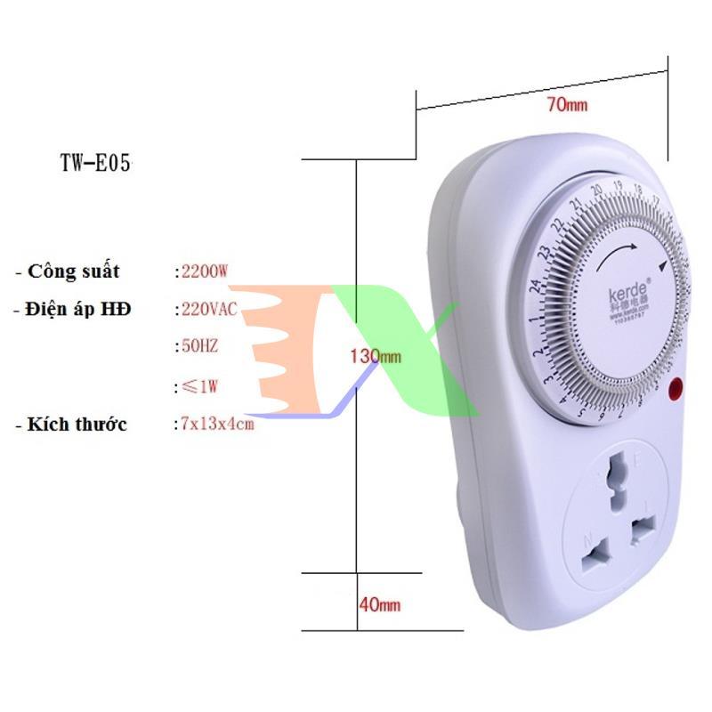 Ổ power plug timer mechanical kerde tw-e05, 15 minutes, switch automatic timer 15 minutes, socket mechanical timer, hydroponic, timer aquaponics, socket timer super durable