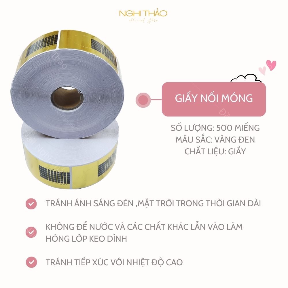 Giấy form móng đắp gel bột Nghi Thảo