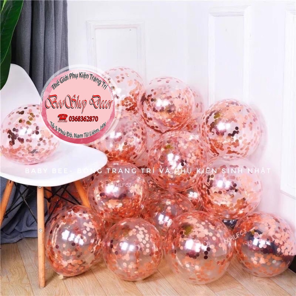 [Mã LIFE1511A giảm 10% đơn 50K] Bóng Trong Suốt Lồng Nhũ Sequin Size 12 Inch