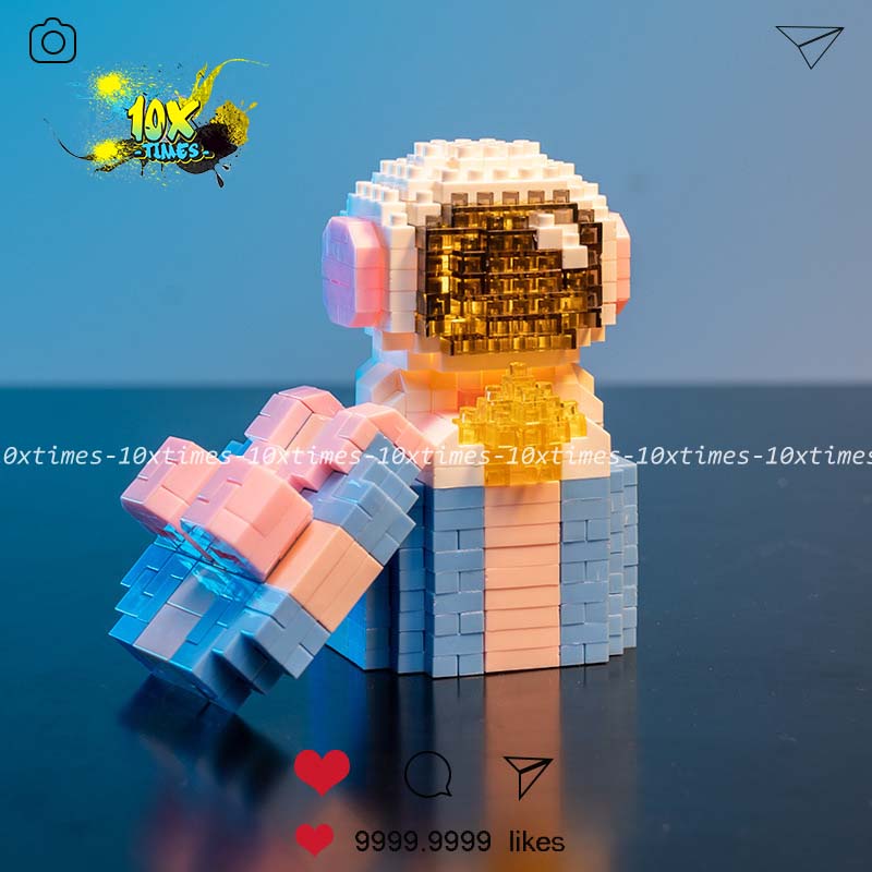 Lego 3d phi hành gia phát sáng lấp lánh dễ thương có đèn, quà tặng bạn gái, quà tặng sinh nhật 10xtimes