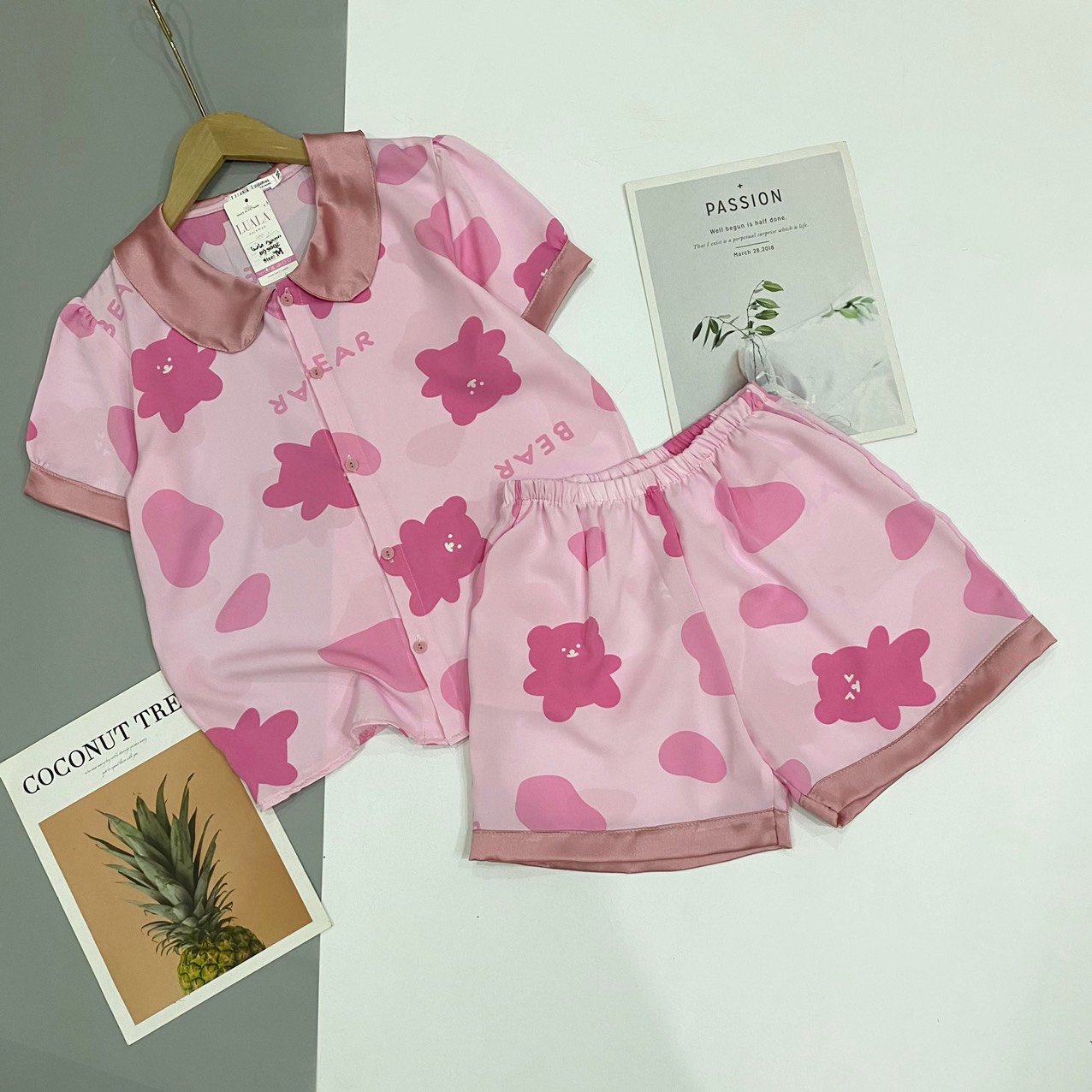 [Freeship] Đồ bộ nữ mặc nhà, set đồ ngủ lụa latin, mango cao cấp Pyjamas nữ cộc đùi, Pyjama Queen, chất lụa mềm mại, êm ái