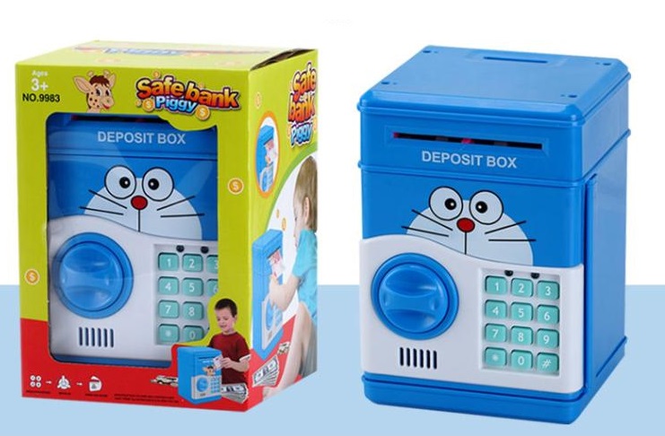 KÉT SẮT MINI ĐỰNG TIỀN THÔNG MINH(màu xanh và hồng)