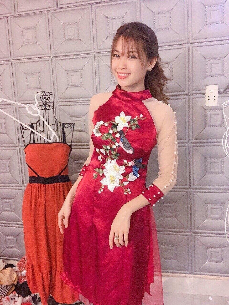 sét áo dài chân váy kèm mấn