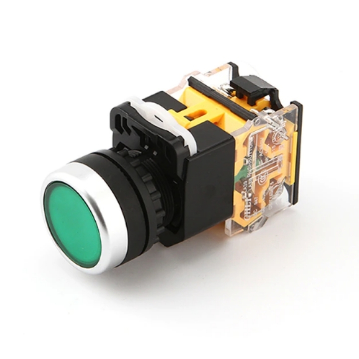 Công tắc nhấn nhả đề la38-11 phi 22mm không đèn 3 màu xanh, đỏ, vàng có bộ tiếp điểm 1no 1nc