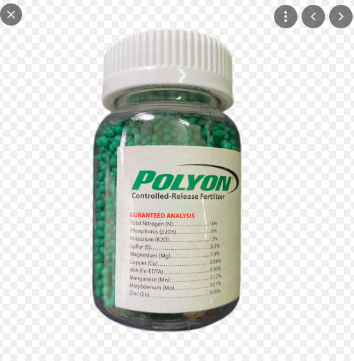 Phân tan Chậm Mỹ PoLyon hạt xanh 16-6-12 lọ 100gram