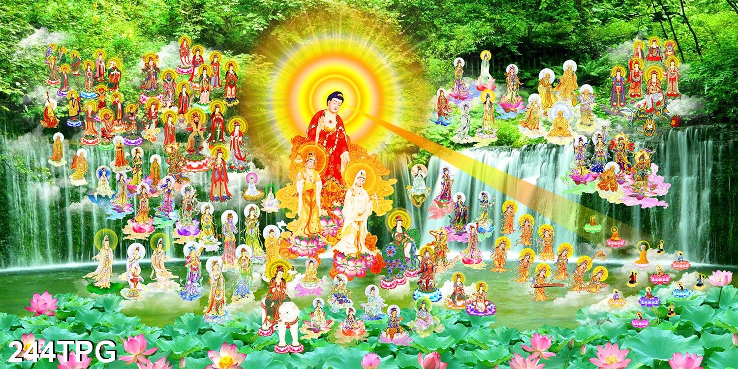 TRANH DÁN TƯỜNG PHẬT TÂY PHƯƠNG TIẾP DẪN - TRANH PHẬT GIÁO