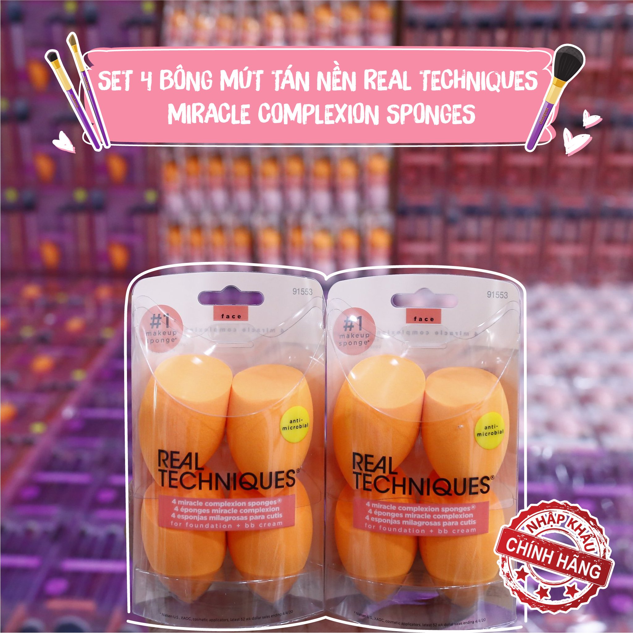 Set 4 Bông Mút Real Techniques Miracle Complexion Sponges