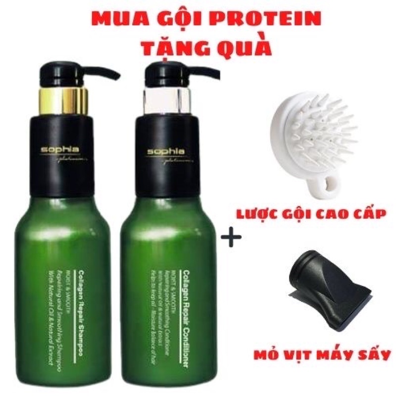 Dầu gội và dầu xả Sophia Platium Collagen Repair 500ml