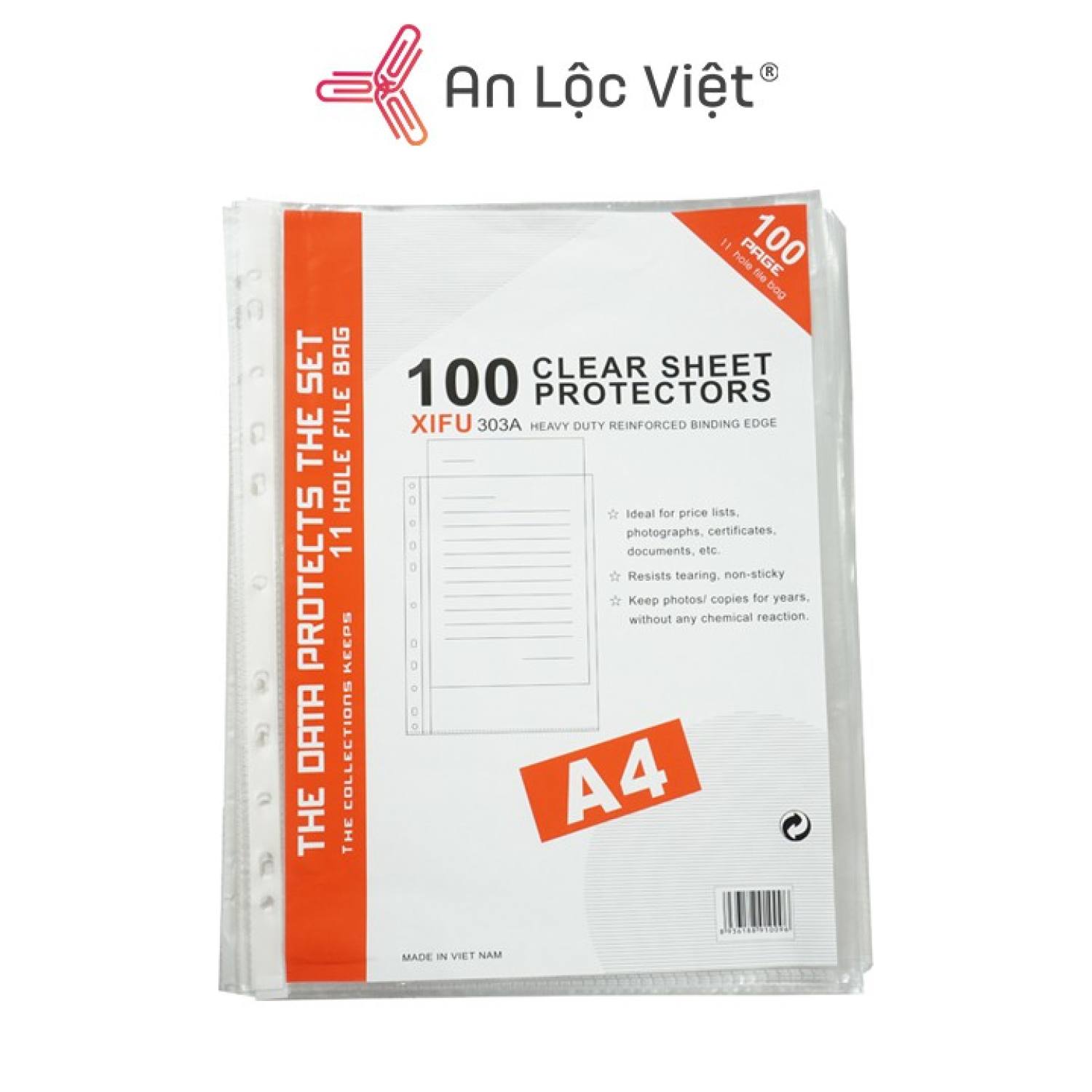 Bìa lỗ (File lỗ) 3 lạng (100 tơ`)