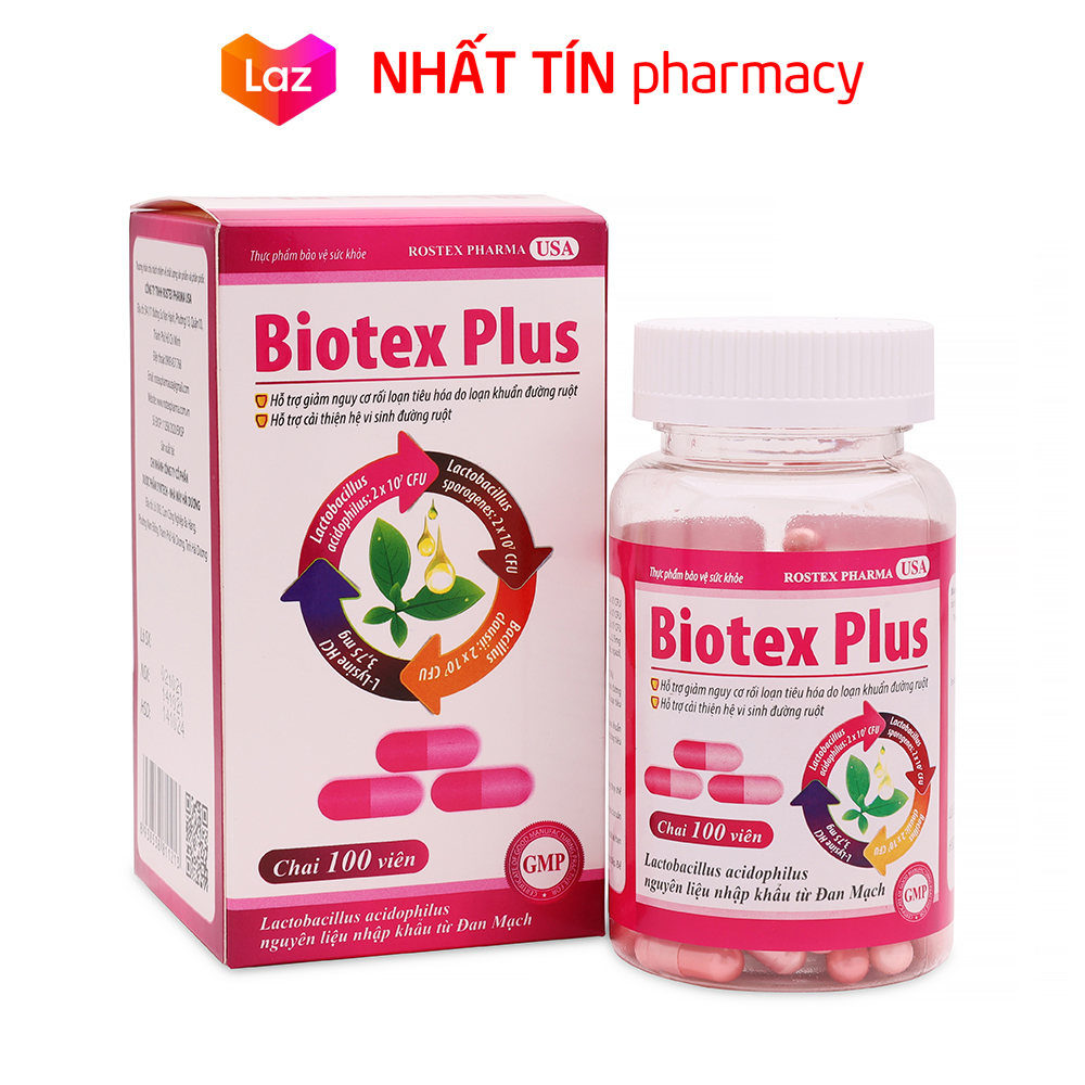 Men vi sinh Biotex Plus giảm rối loạn tiêu hóa, giảm tiêu chảy, táo bón