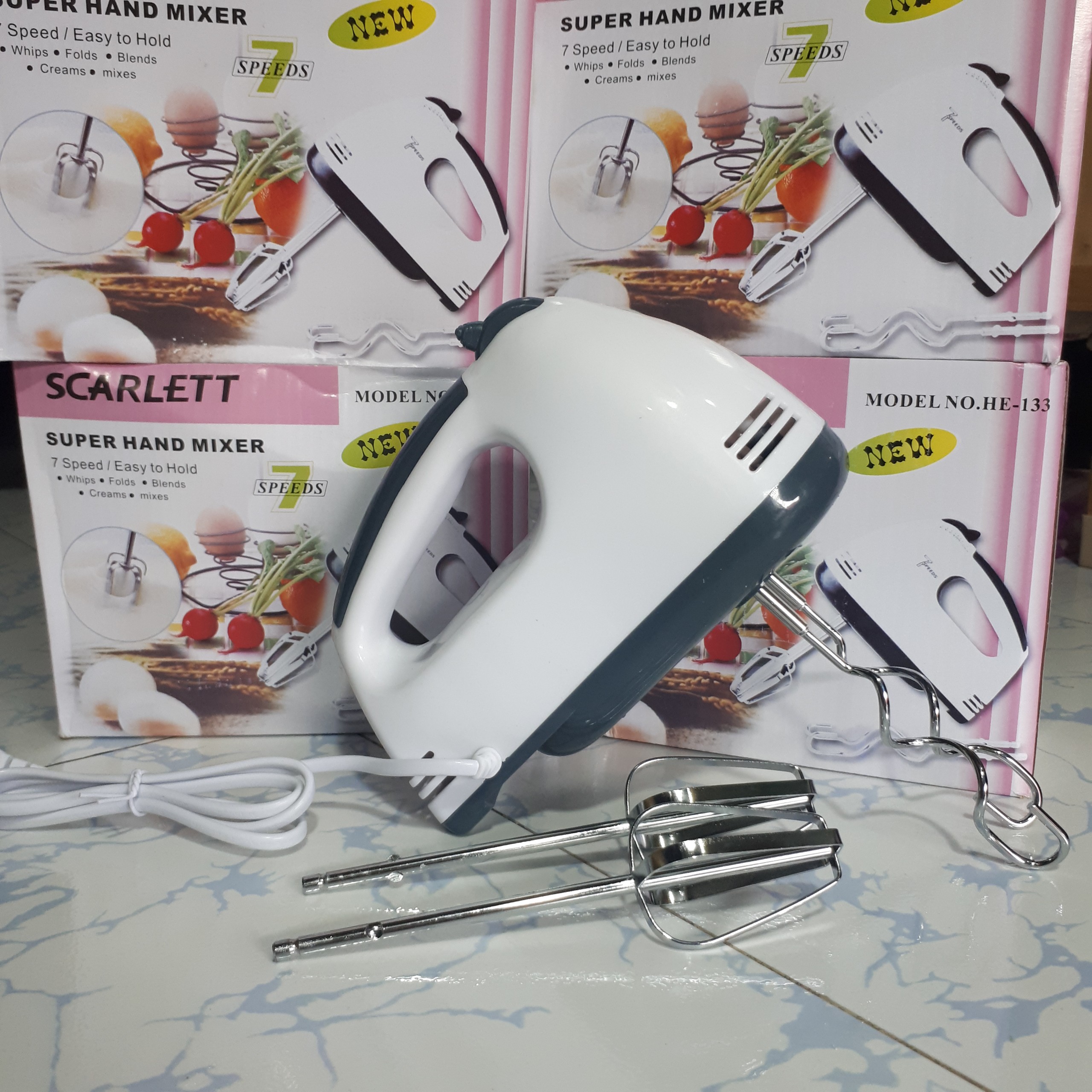 [HCM]Máy đánh trứng cầm tay 7 tốc độ Scarlett