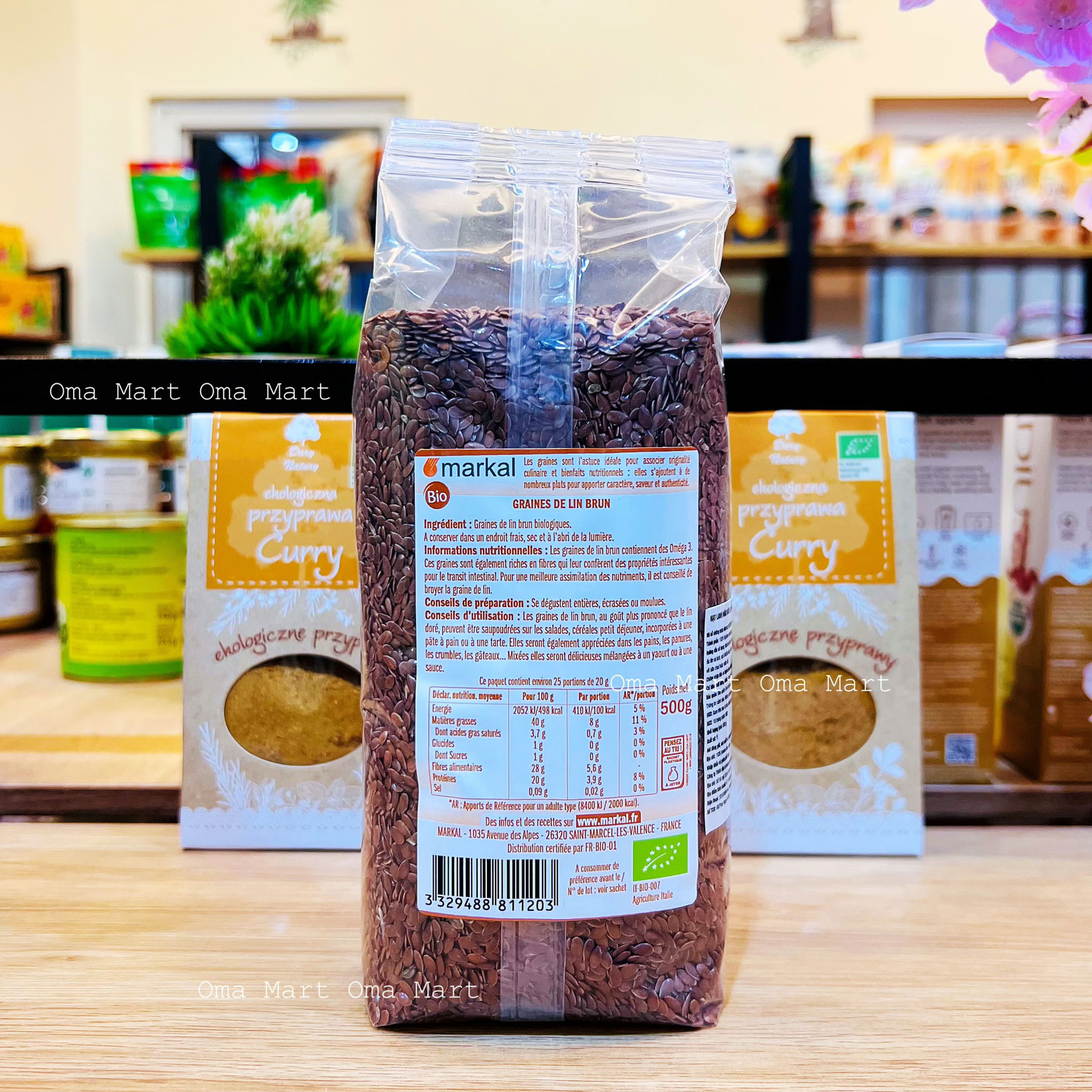 Hạt lanh nâu hữu cơ Markal 500g