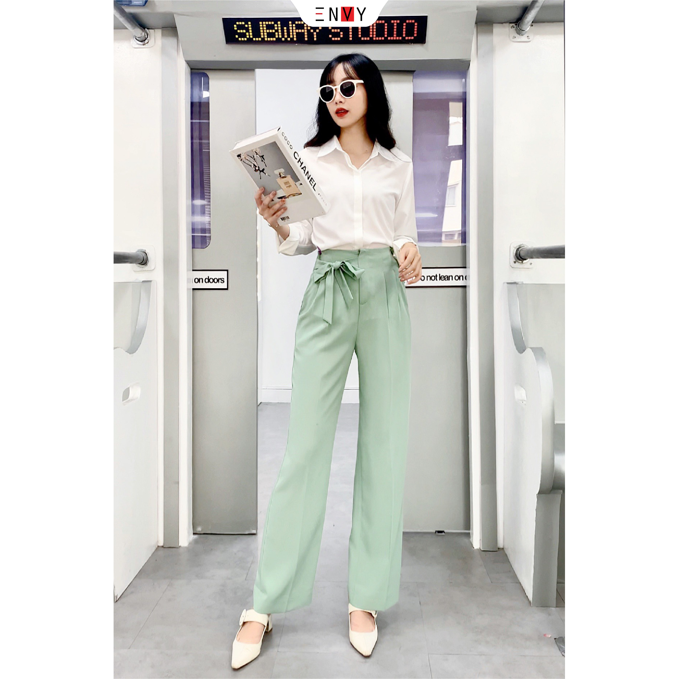 Sơ mi nữ truyền thống ENVY - S0095 Áo Sơ Mi Chất Lụa Mềm Mịn