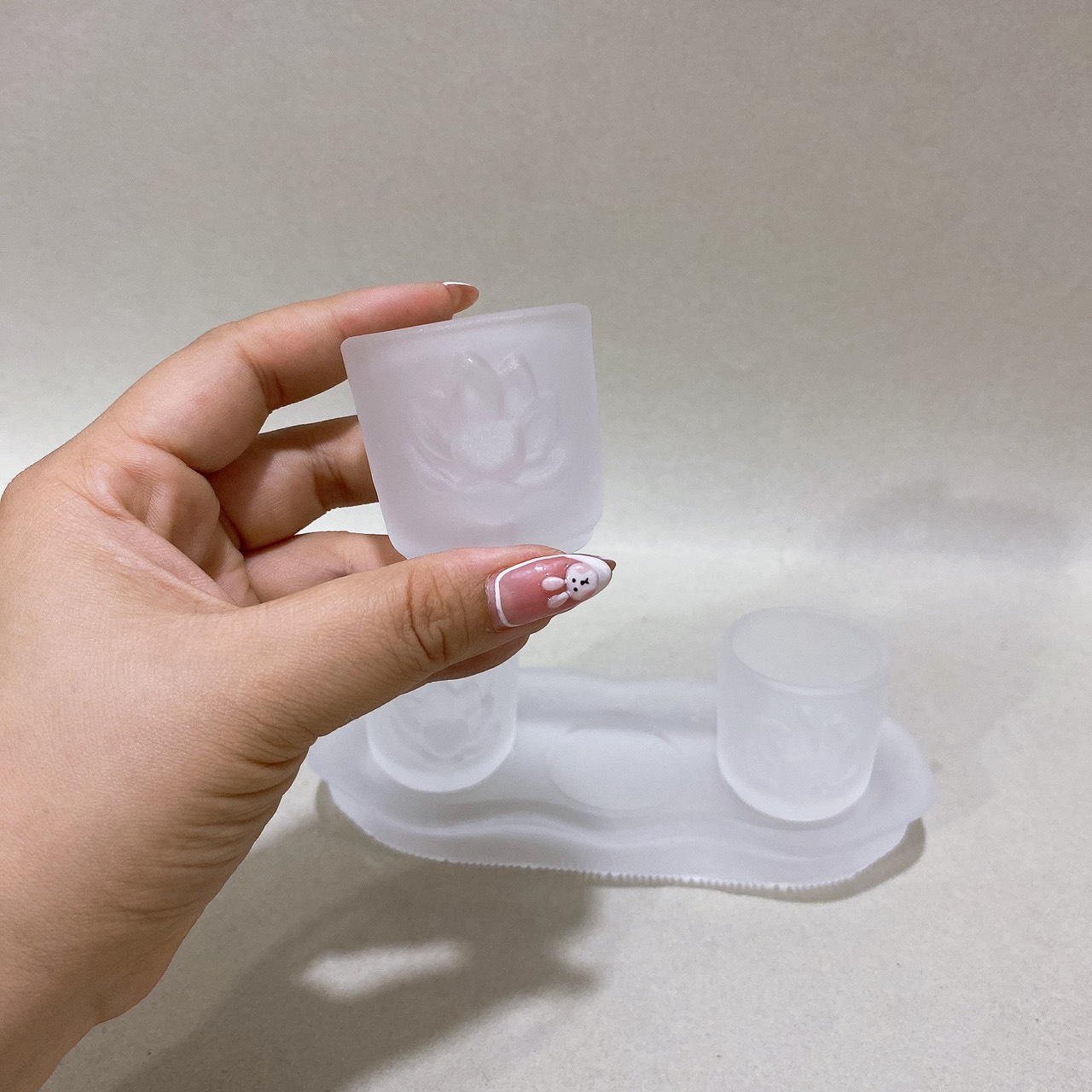 The Three Cups of White Lapis Lazuli Worship Water