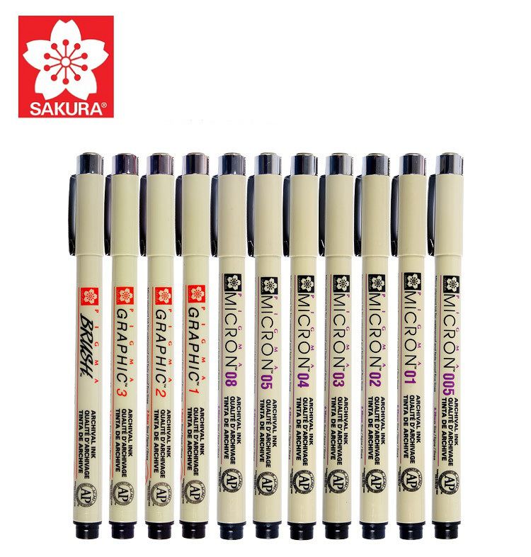 BÚT LINE, BÚT ĐI NÉT SAKURA PIGMA MICRON - MỰC ĐEN
