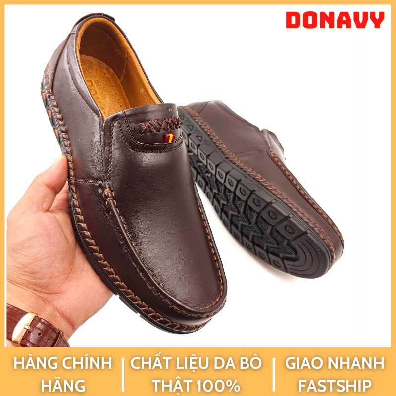 GIÀY LƯỜI KIỂU MỚI 6X DA BÒ THẬT 100%, MAY VIỀN CHẮC CHẮN BAO ĐI NƯỚC D.G6X