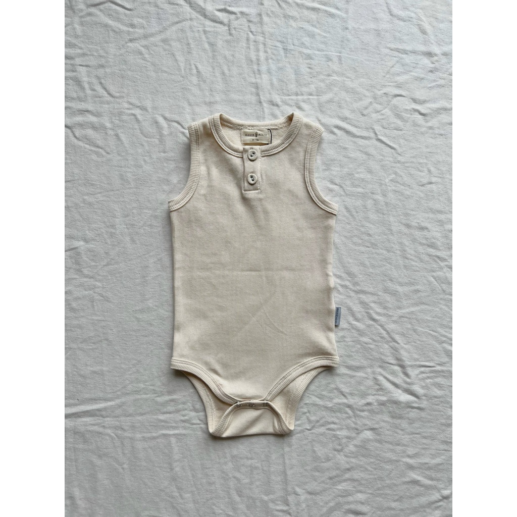 Summer Singlet Rib Bodysuit Macro & Micro (Bodysuit Sát Nách Thun Tăm Trẻ Em)