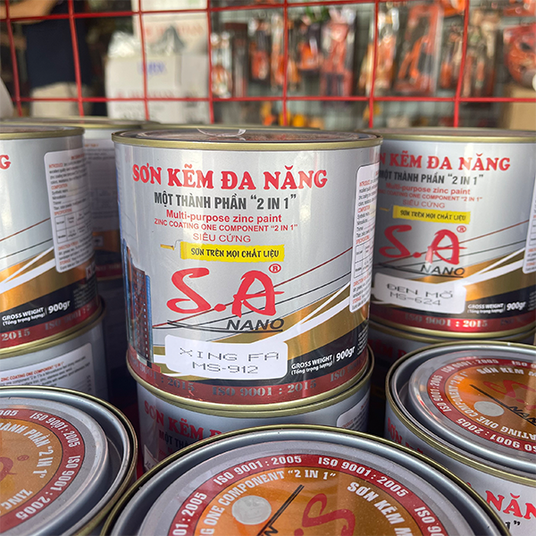 Sơn kẽm S.A đa năng 1 thành phần 450g, 900g, 3kg