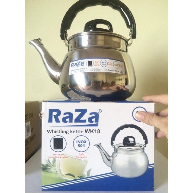 Ấm đun nước RAZA inox 304 sử dụng được bếp từ dành cho mọi loại bếp