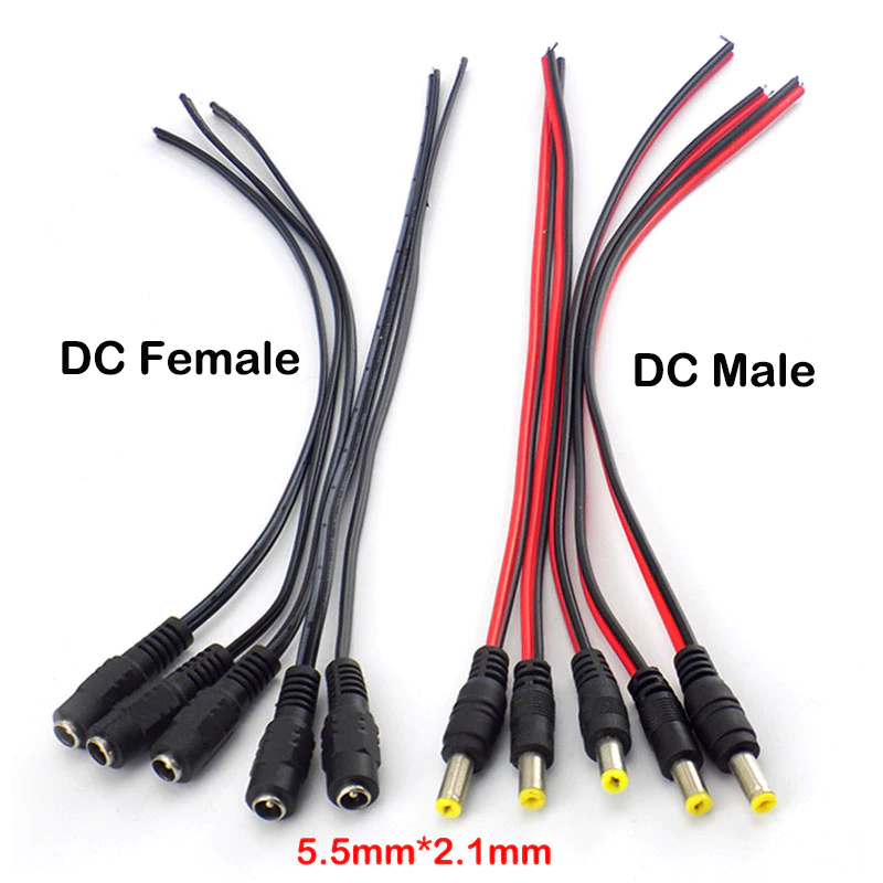 Dây Nguồn Cáp Kết Nối Jack DC 5.5*2.1mm Dây Đực Dây Cái - Sét 5 dây
