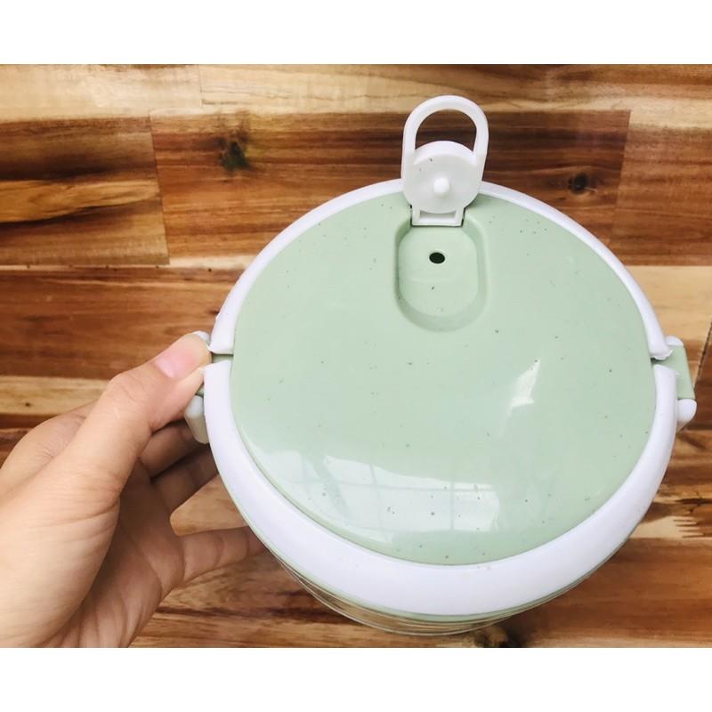 Hộp Cơm 2 Tầng Lúa Mạch Lõi Inox Nhỏ Gọn Tiện Dụng