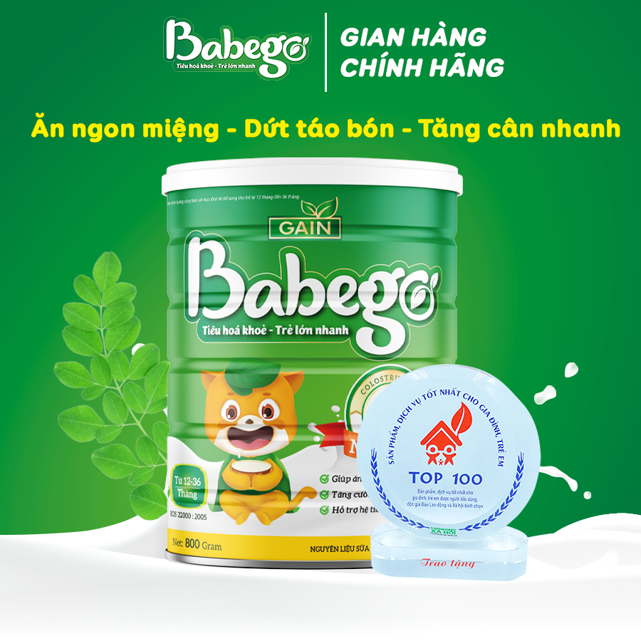 Sữa mát tăng cân, trị táo bón Babego 800g