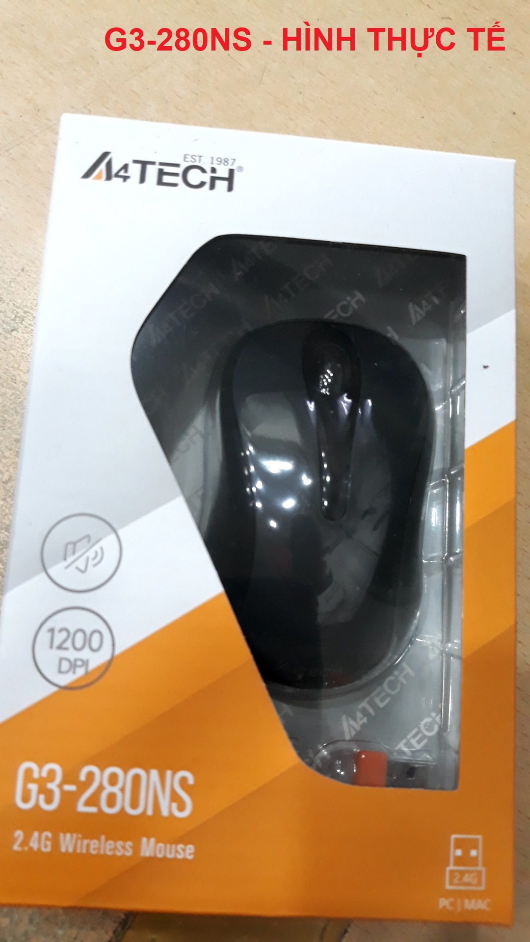 Chuột không dây A4Tech WIRELESS ( G3-280NS ) Màu Đen Chính Hãng