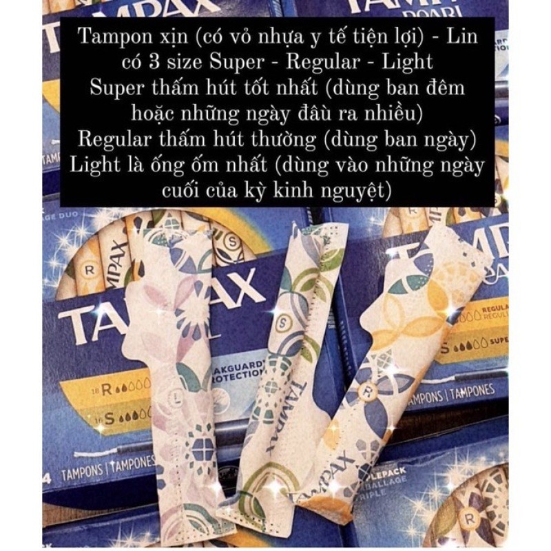 Tampon Tampax Pearl - Băng Vệ Sinh Dạng Ống